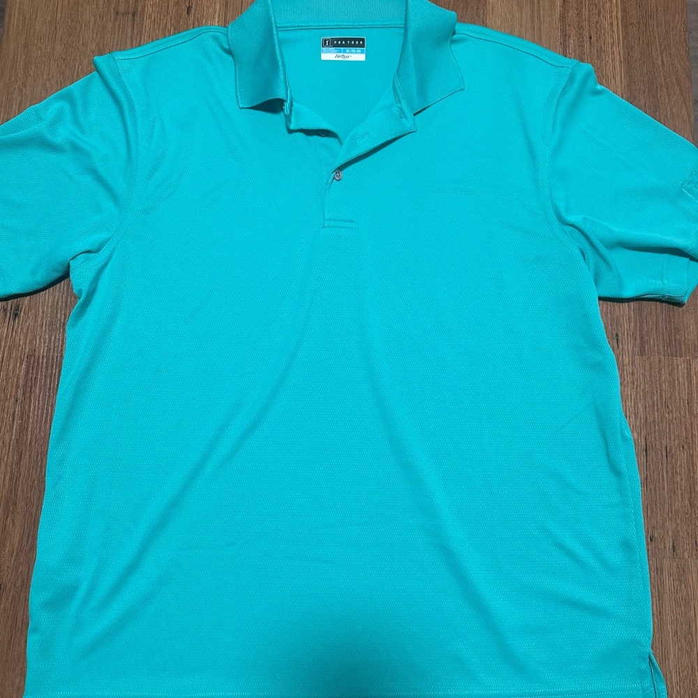 PGA Tour Men's Aqua Polo Shirt
